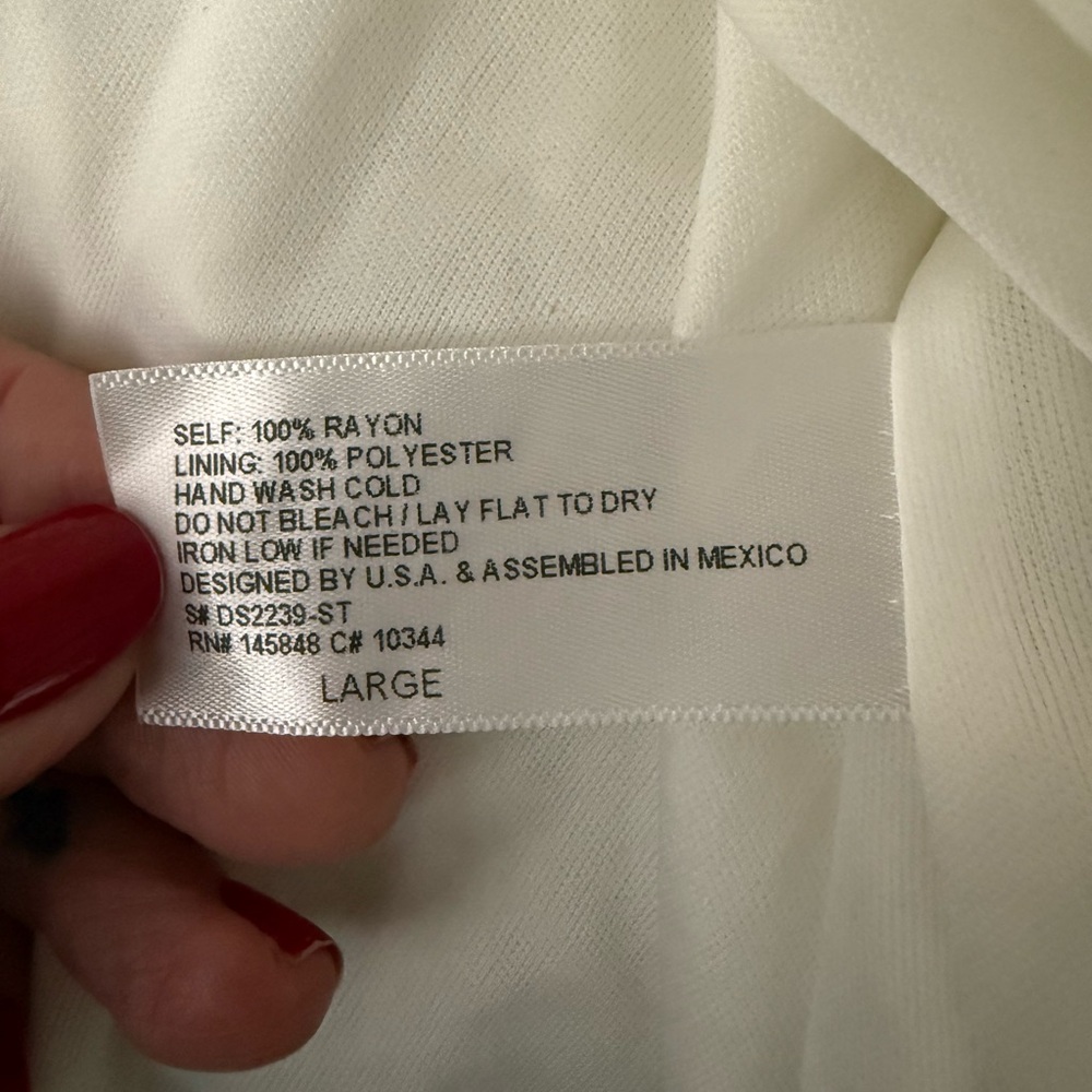 French Grey Strapless White Dress - Picture 4 of 10